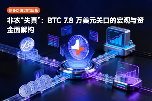 SunX 研究院周报｜非农“失真”：BTC 7.8 万美元关口的宏观与资金面解构