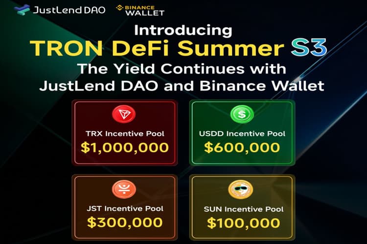 TRON DeFi Summer S3定档10月4日：200万美元奖池接棒，四大资产收益续航