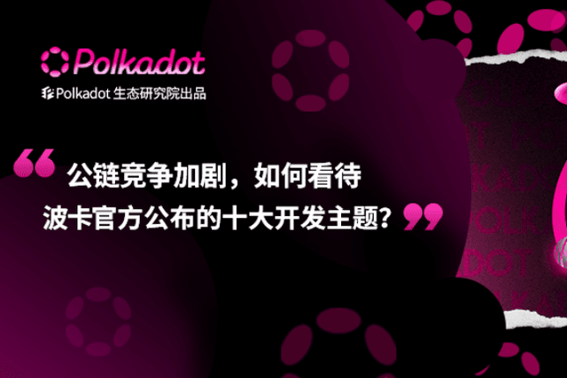 公链竞争加剧，如何看待波卡官方公布的十大开发主题？