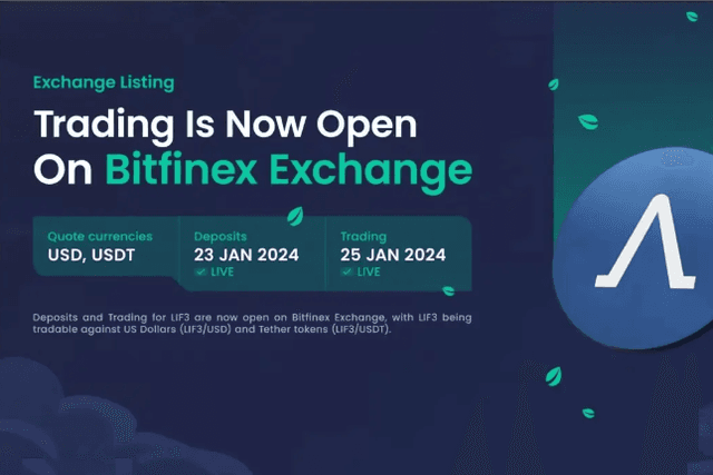 Lif3上线Bitfinex：迎接全链DeFi的未来