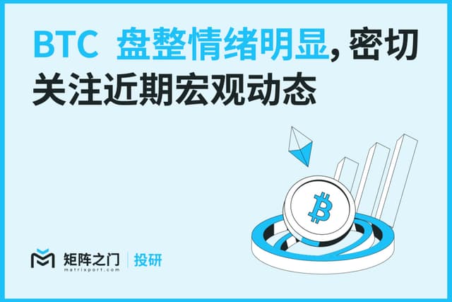 Matrixport投研:BTC 盘整情绪明显,密切关注近期宏观动态