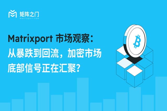 Matrixport市场观察:从暴跌到回流,加密市场底部信号正在汇聚?