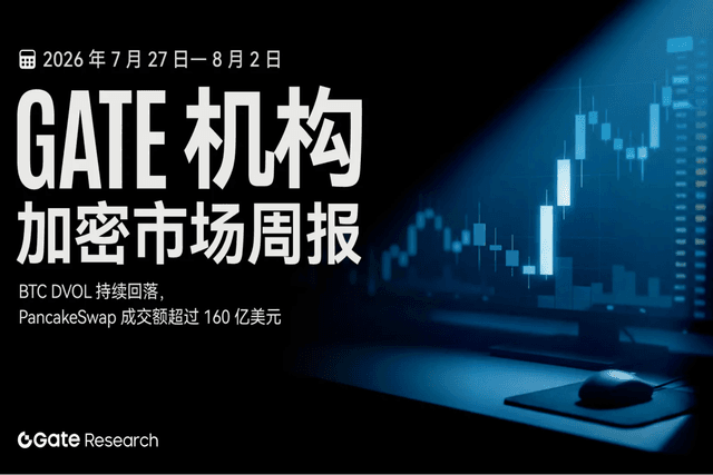 Gate 机构周报:BTC DVOL 持续回落,PancakeSwap 成交额超过 160 亿美元(2026 年 7 月 27 日— 8 月 2 日)